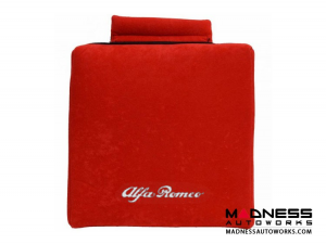 Seat Cushion - Red w/ Alfa Romeo Logo in White Seat Cushion - Red w/ Alfa Romeo Logo in White